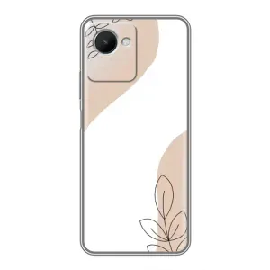 Силконовий чохол з принтом в квітах на Realme C30s (Нюдова гілочка абстракція)