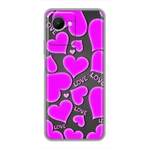 Чехлы для любимой на RealMe C30s (VPrint) (Pink hearts)