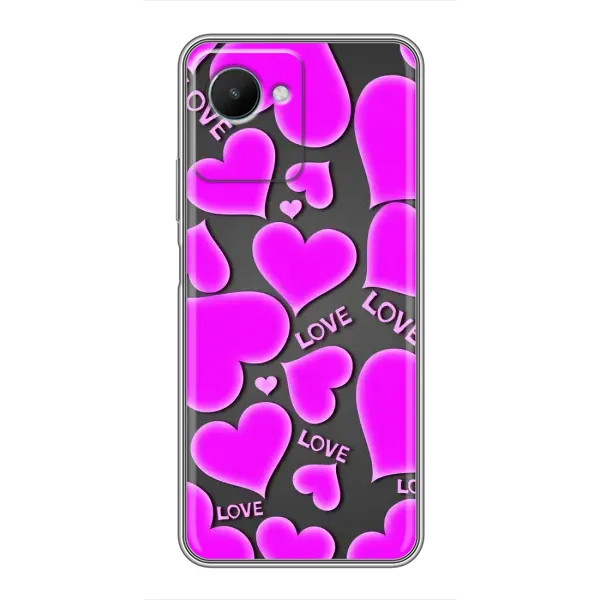 Чехол с принтом «Pink hearts» для Realme C30s