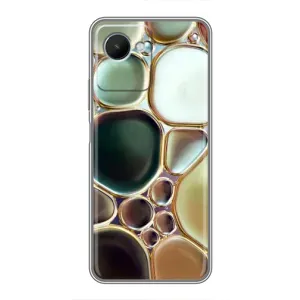 Мраморный чехол на Realme C30s (VPrint) (Радужный Мрамор)