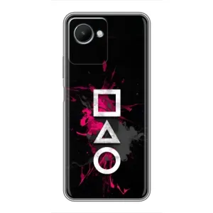Чехол Гра в кальмара для Realme C30s (Символы Игра кальмара)