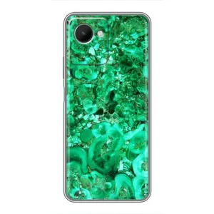 Мраморный чехол на Realme C30s (VPrint) (Салатный Мрамор)