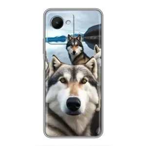 Чохол з Хаскі Realme C30s - (AlphaPrint) (Селфі Хаскі)