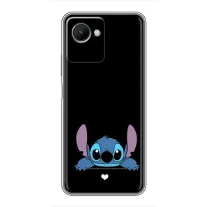 Чехол с принтом Стич на Realme C30s (Стич на черном)