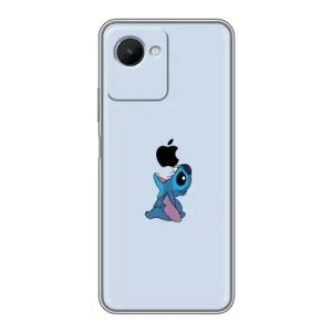 Чехол с принтом Стич на Realme C30s (Stitch apple)
