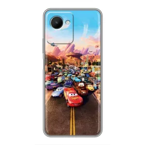 Силиконовый чехол Маквин для Realme C30s (Тачки на трассе)