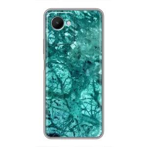 Мраморный чехол на Realme C30s (VPrint) (Зеленый мрамор)