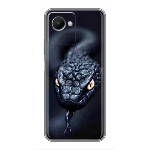 Чехол с картинкой «Хищники» для Realme C30s (Черная змея)