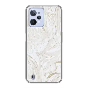 Мраморный чехол на Realme C31 (VPrint) (Белый мрамор)