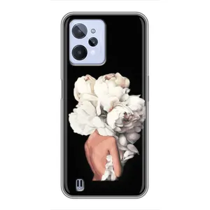 Чехлы (ART) Цветы на Realme C31 (VPrint) (Білі квіти)