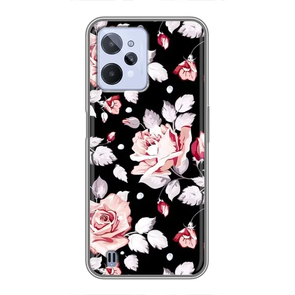 Чехол с принтом «Цветочки на черном» для Realme C31