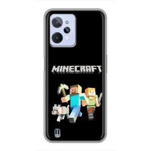 Чехол Майнкрафт на Realme C31 (AlphaPrint) Minecraft (герои Minecraft)