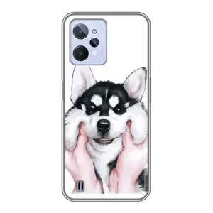 Чехол с Хаски для Realme C31 - (AlphaPrint) (Хаски улыбака)