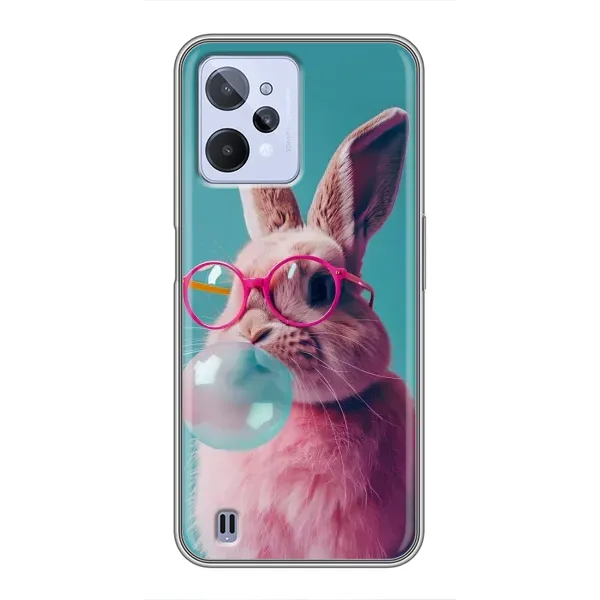 Чехол с принтом «Кролик в очках» для Realme C31