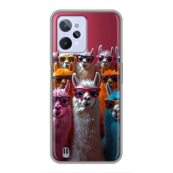 Чехол с принтом «Ламы в очках» для Realme C31