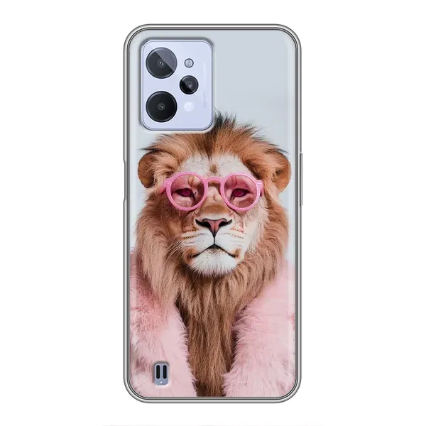 Чехол с принтом «Лев в очках» для Realme C31