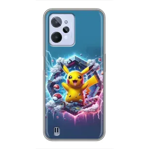 Чохол з Пікачу на Realme C31 (Лого Пікачу)
