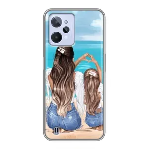 Чехол с печатью для Realme C31 - (Мама с ребенком) (AlphaPrint) (Мама с доченькой)