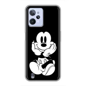 Эксклюзивный чехол для Realme C31 (AlphaPrint - Мультяшные) (Микки на черном)