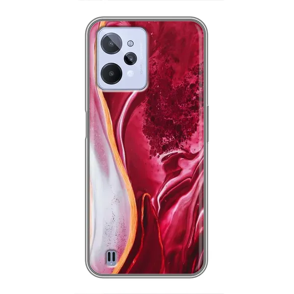 Чехол с принтом «Мрамор красный» для Realme C31
