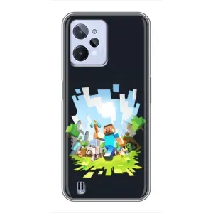 Чехол Майнкрафт на Realme C31 (AlphaPrint) Minecraft (персонажи Minecraft)