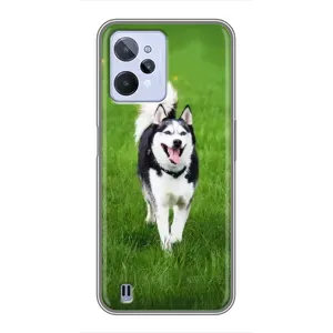 Чехол с Хаски для Realme C31 - (AlphaPrint) (Радостный Хаски)