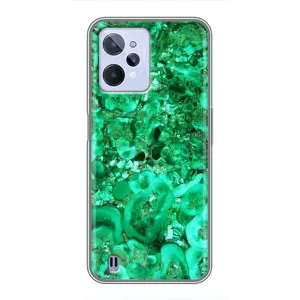 Мраморный чехол на Realme C31 (VPrint) (Салатный Мрамор)