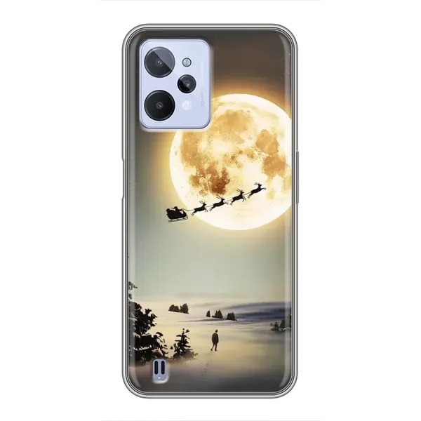 Чехол с принтом «Санта на луне» для Realme C31