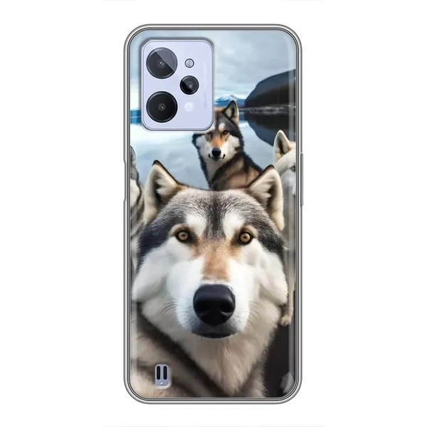 Чехол с принтом «Селфи ХАски» для Realme C31 Чехол с принтом «Селфи ХАски» для Realme C31