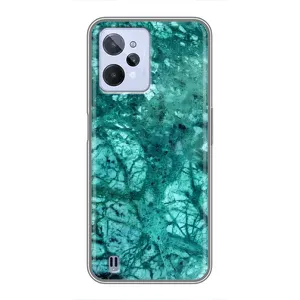 Мраморный чехол на Realme C31 (VPrint) (Зеленый мрамор)