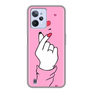 Чехол с принтом для Realme C31 (AlphaPrint - Знак сердечка)