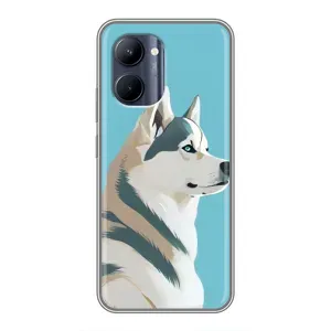 Чехол с Хаски для Realme C33 - (AlphaPrint) (Хаски арт)