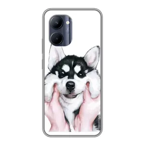 Чехол с Хаски для Realme C33 - (AlphaPrint) (Хаски улыбака)