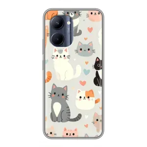 Чехол с рисунком кот на Realme C33 (Коллаж котов)