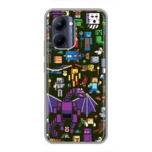 Чехол Майнкрафт на Realme C33 (AlphaPrint) Minecraft (Коллаж Майнкрафт)