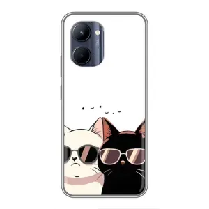 Чехол с рисунком кот на Realme C33 (Коты в очках)