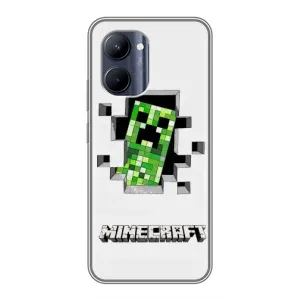 Чехол Майнкрафт на Realme C33 (AlphaPrint) Minecraft (крипер Майнкрафт)