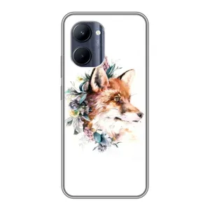 Чохли з картинкою Лисичка для Realme C33 (VPrint) (Лиса в квітах)