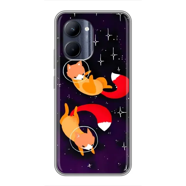 Чехол с принтом «Лисички космонавты» для Realme C33