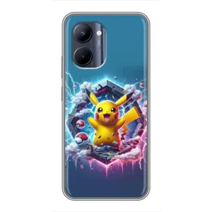 Чохол з Пікачу на Realme C33 (Лого Пікачу)