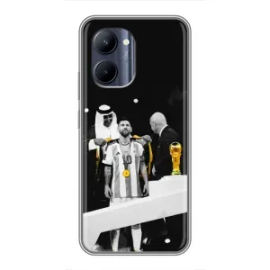 Чехлы для Realme C33 (Leo чемпион) (AlphaPrint) (Месси в накидке)