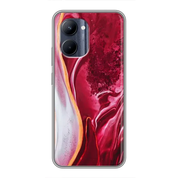 Чехол с принтом «Мрамор красный» для Realme C33