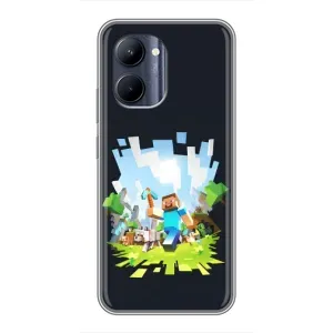 Чехол Майнкрафт на Realme C33 (AlphaPrint) Minecraft (персонажи Minecraft)