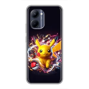 Чохол з Пікачу на Realme C33 (Пікачу з м'ячем)