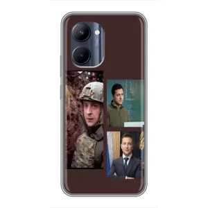 Чехол для Realme C33 (AlphaPrint - с принтом Зеленского) (Президент)