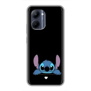 Чохол з принтом Стіч на Realme C33 (Стіч на чорному)