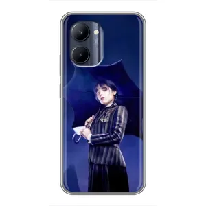 Чохли Венсдей на Realme C33 Уенсдей (AlphaPrint) (Венздей з парасолькою)