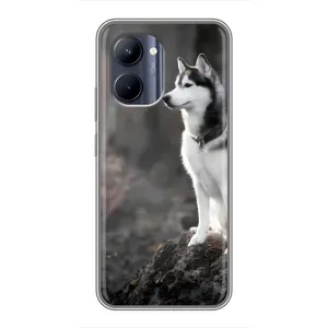 Чехол с Хаски для Realme C33 - (AlphaPrint) (Верный пес)
