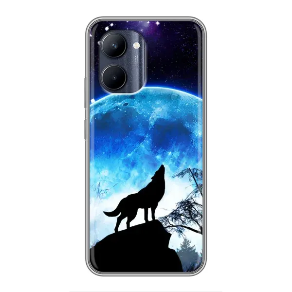 Чехол с принтом «Волк на луну» для Realme C33