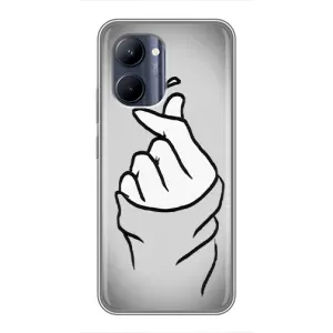 Чехол с принтом для Realme C33 (AlphaPrint - Знак сердечка)